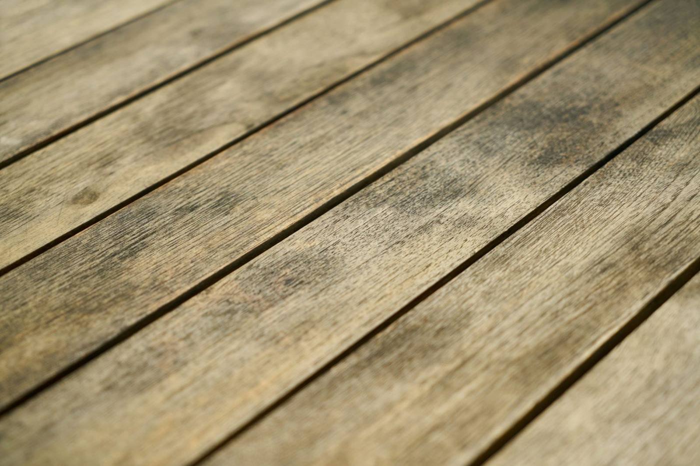 Close-up of clean wooden deck boards