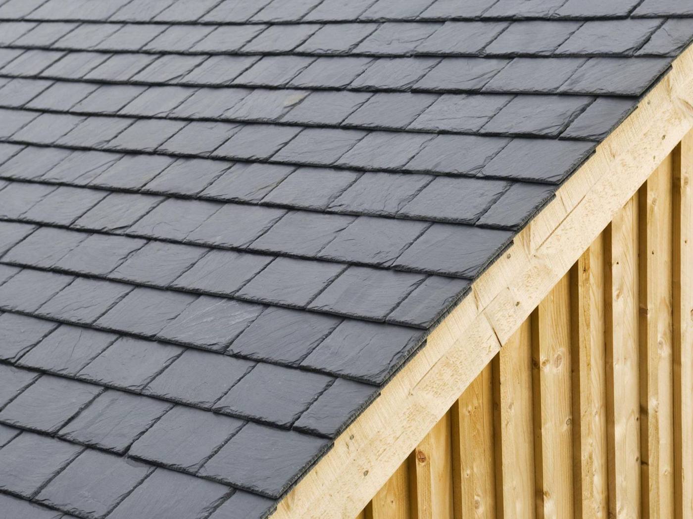 Clean slate roof on a British house